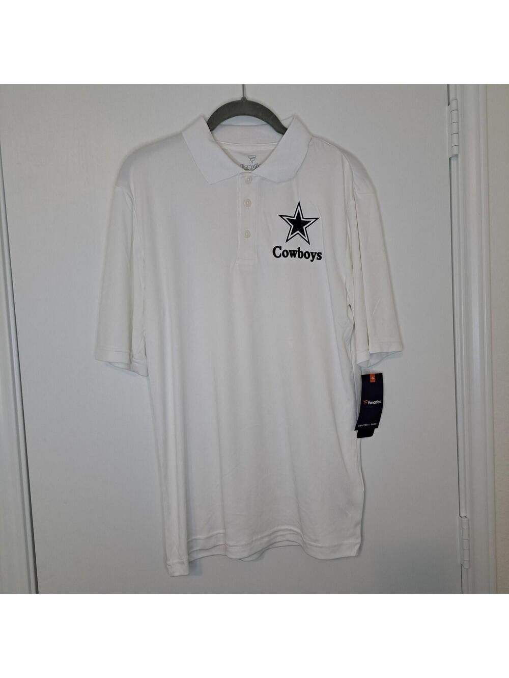Dallas Cowboys Shirt Adult M Short Sleeve Collared Mens Breathable Fanatics NFL